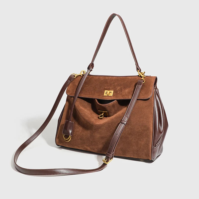 Suede Buckle Bag