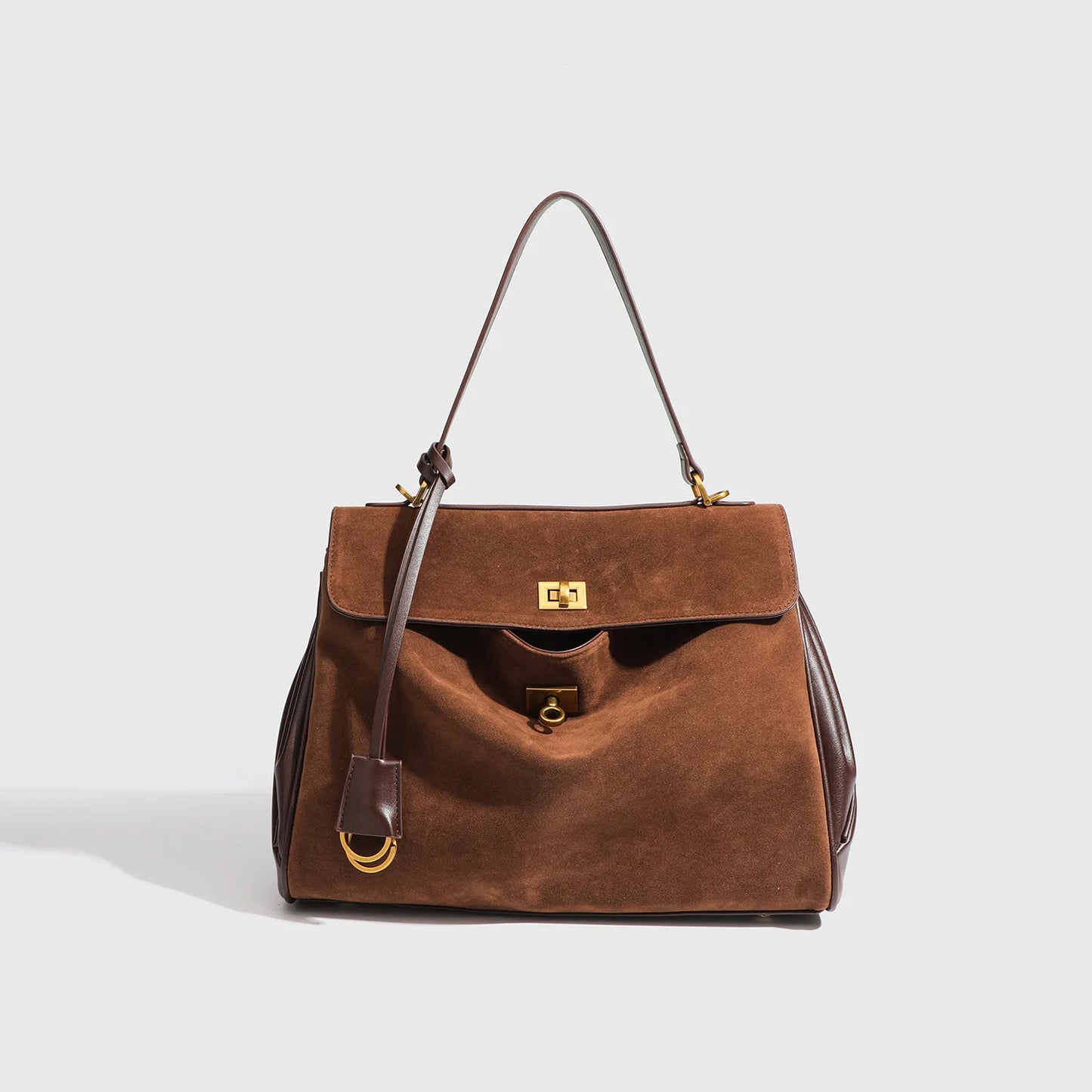 Suede Buckle Bag