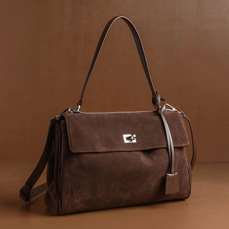 Suede Buckle Bag